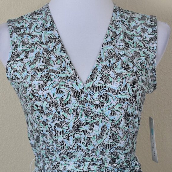 Leota Finnley Faux Wrap Bird Crane Dress S NEW - Picture 2 of 8